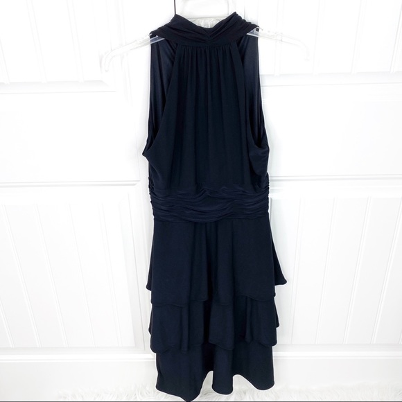 Evan-Picone V-Neck Tiered Skirt Knee-length Dress - Picture 3 of 7